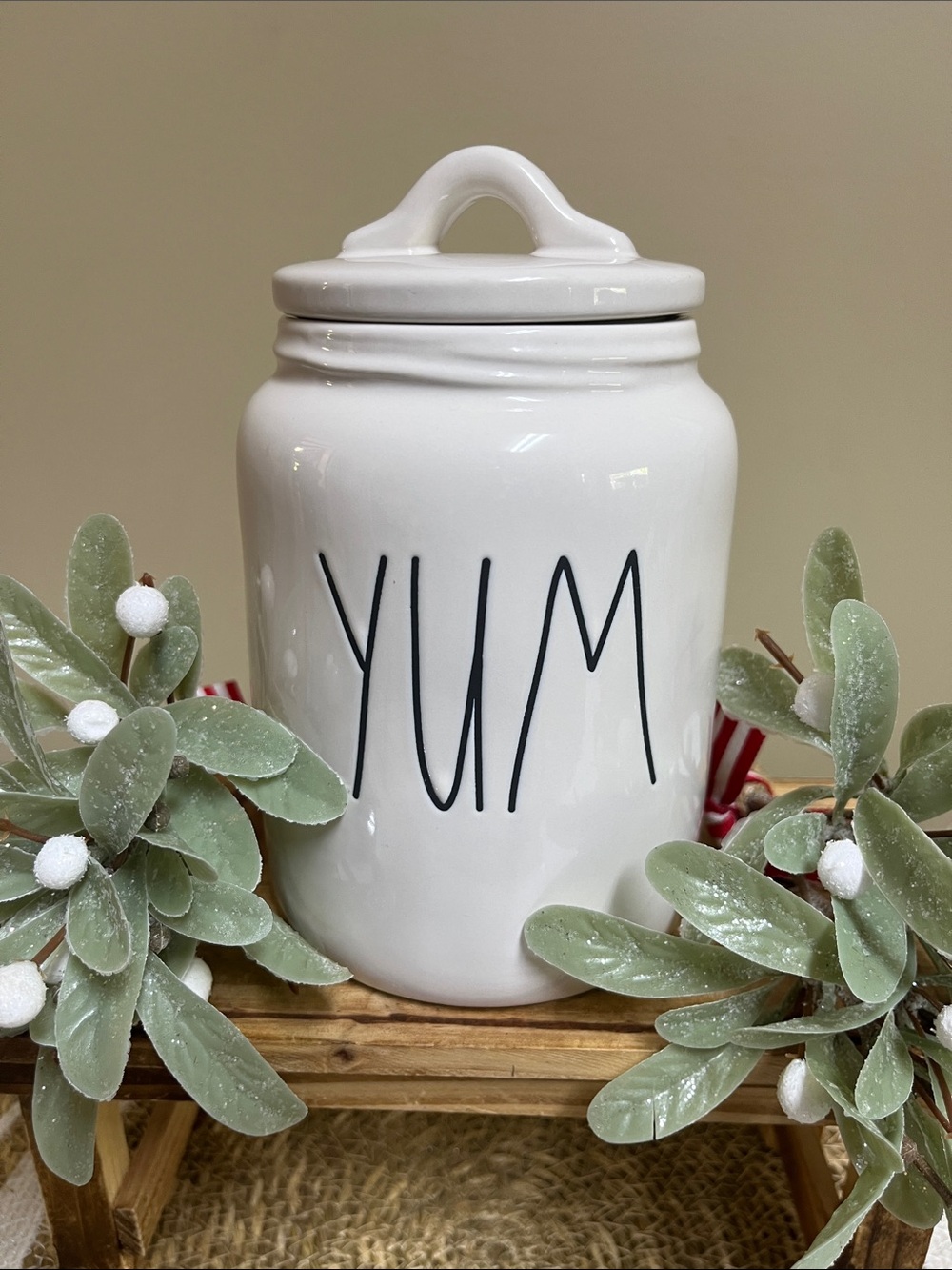 Rae Dunn (YUM) Small Ceramic Canister in good Condition